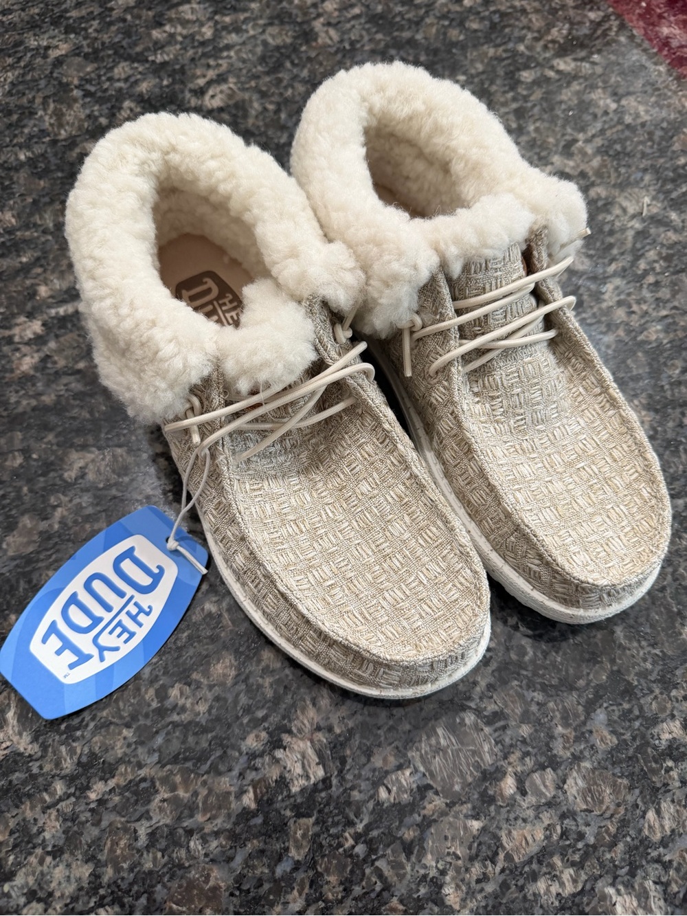 Hey Dude Kids Cream Cozy Moccasin Slip-Ons